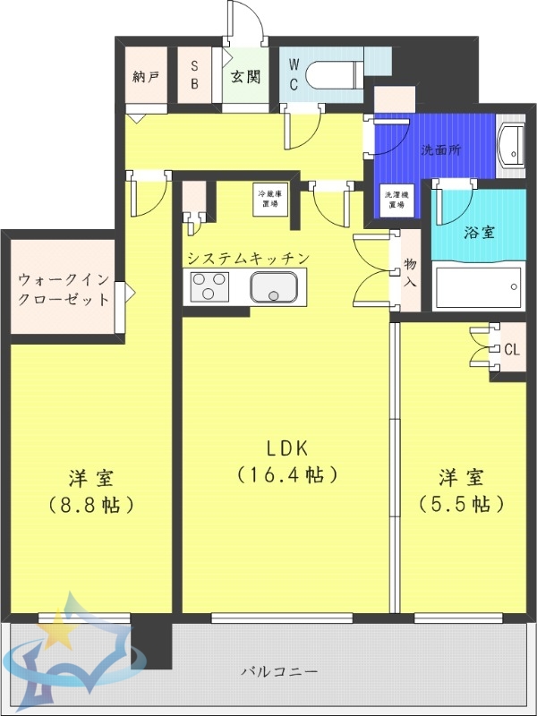 【札幌市北区北八条西のマンションの間取り】