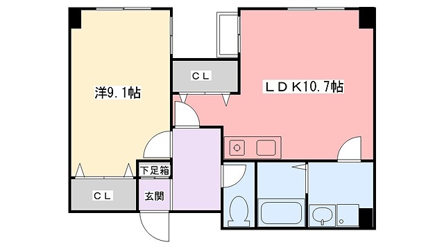 インタービレッジ塩町の間取り