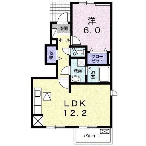 大崎市鹿島台平渡のアパートの間取り