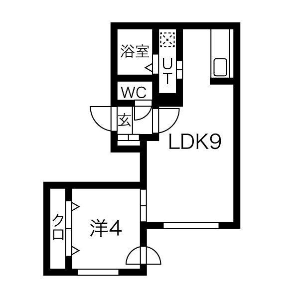 【札幌市西区発寒六条のマンションの間取り】