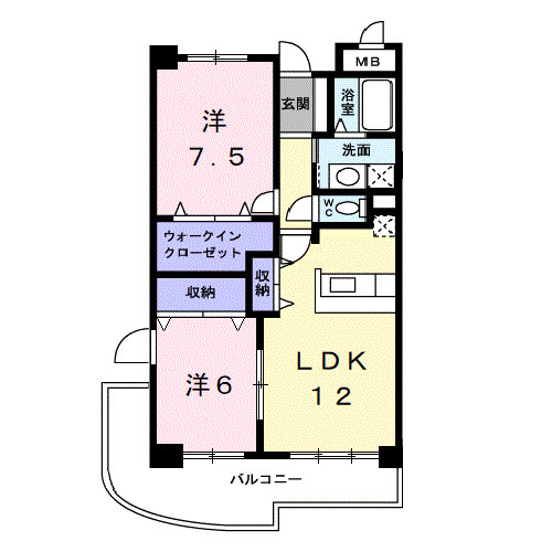 和歌山市毛見のマンションの間取り