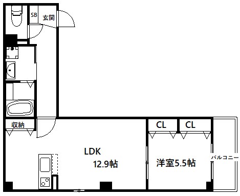 神戸市東灘区深江南町のマンションの間取り