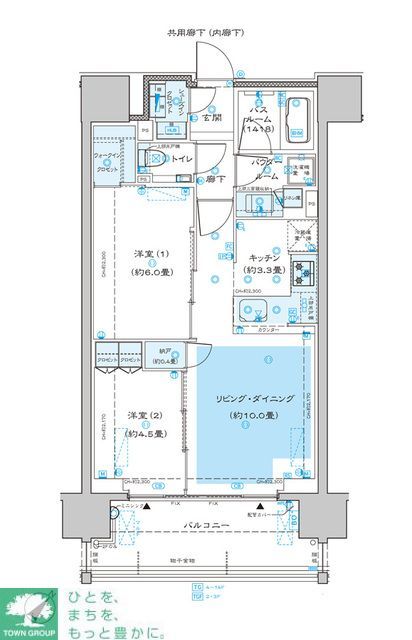 渋谷区本町のマンションの間取り