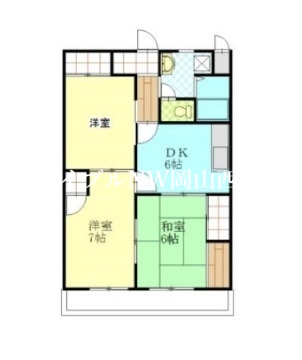 岡山市北区伊福町のマンションの間取り