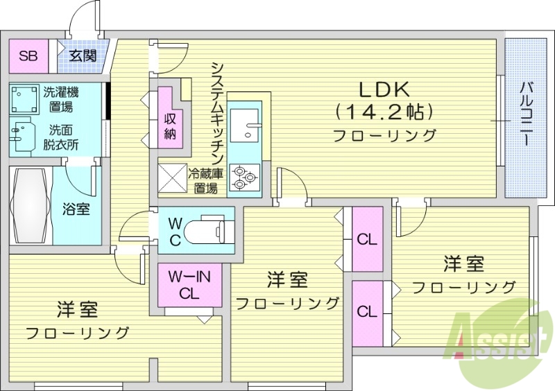 (仮称)本通15丁目南MSの間取り