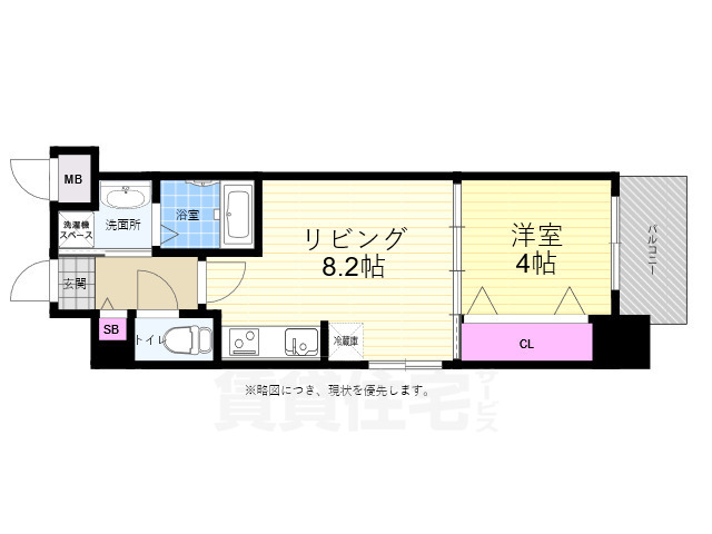 広島市中区本川町のマンションの間取り