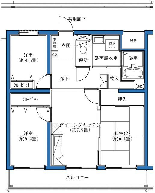 鶴ヶ島市新町のマンションの間取り