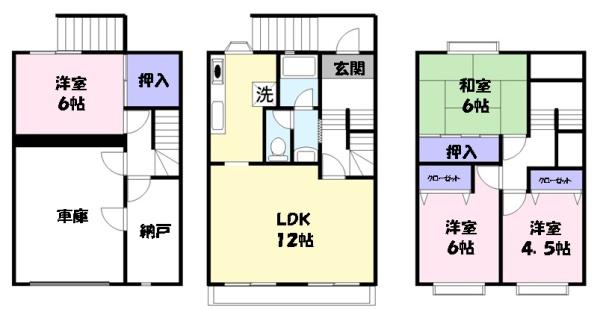 ウッディビレッジA棟の間取り