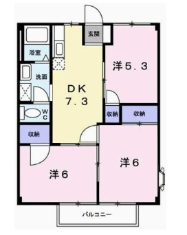 姫路市飾磨区英賀清水町のアパートの間取り