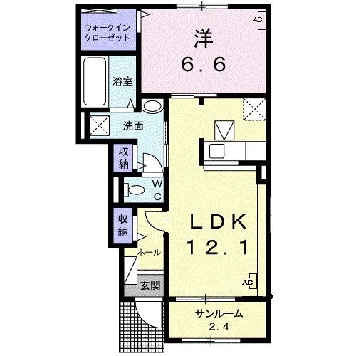 大垣市南若森町のアパートの間取り