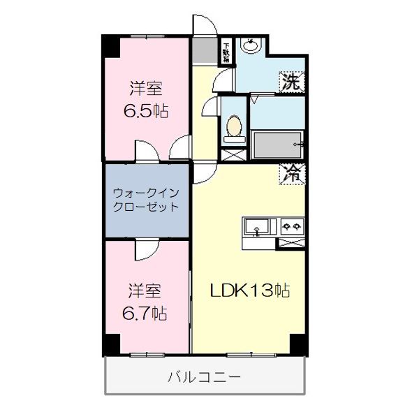 宇都宮市松原のマンションの間取り