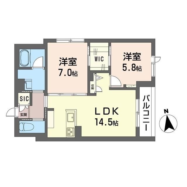 越谷市伊原のマンションの間取り