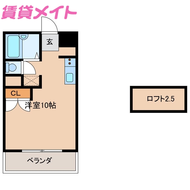 津市白塚町のアパートの間取り