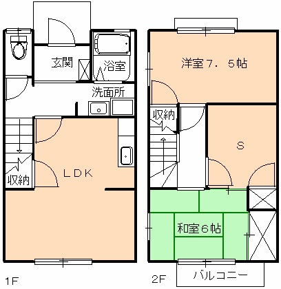 倉敷市児島駅前のアパートの間取り