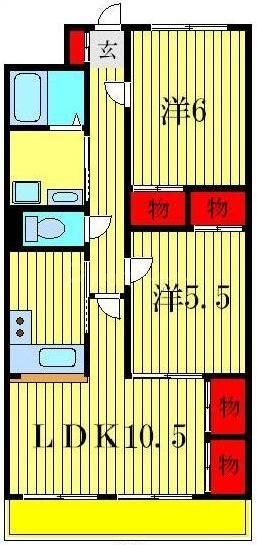 葛飾区奥戸のマンションの間取り