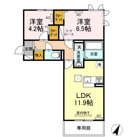 合志市須屋のアパートの間取り