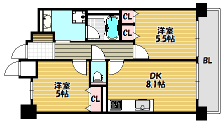 エスリード鴻池新田駅前の間取り