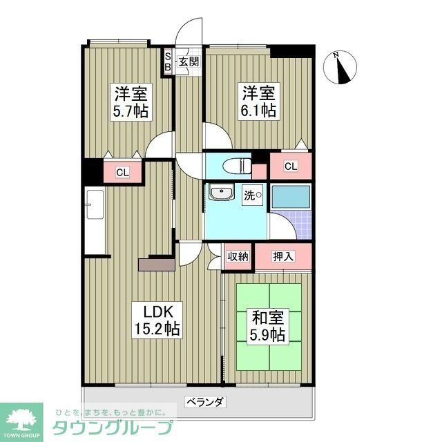 坂戸市にっさい花みず木のマンションの間取り