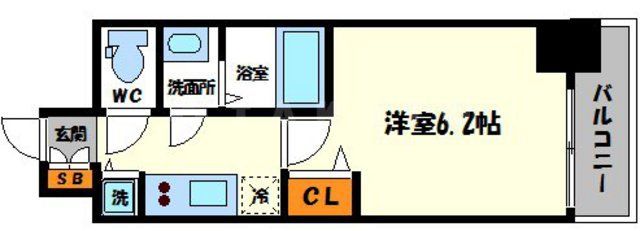 【大阪市中央区瓦屋町のマンションの間取り】