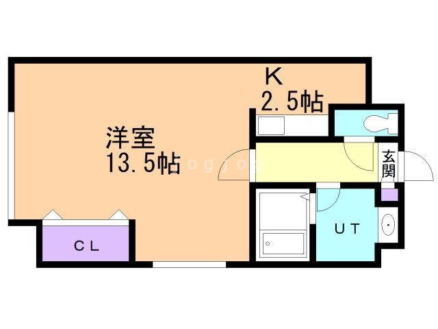 札幌市西区二十四軒三条のマンションの間取り