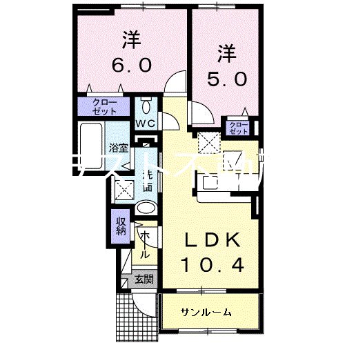 薩摩川内市原田町のアパートの間取り