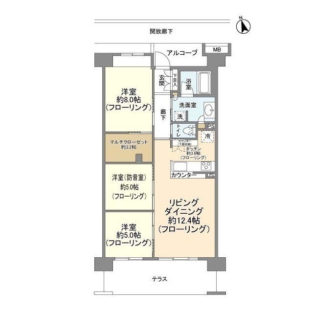 大田区大森西のマンションの間取り