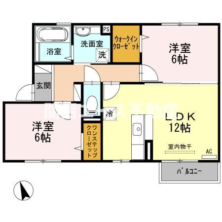 八尾市安中町のアパートの間取り