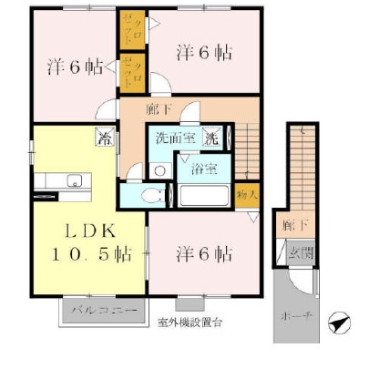 【姫路市西今宿のアパートの間取り】