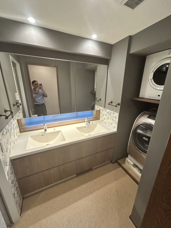 洗面設備　洗面２スペース完備