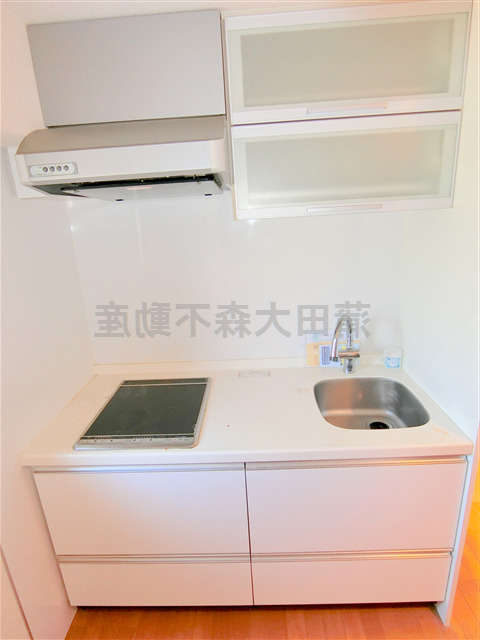 キッチン　2口IHシステムキッチン　まな板が置ける調理スペースのある大