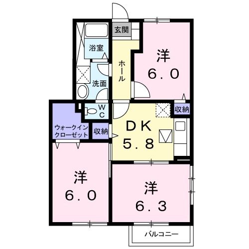 ＪＲ高崎線 本庄駅 徒歩19分 2階建 築28年の間取り写真