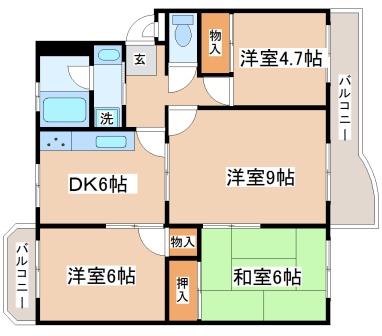 横尾3団地61号棟の間取り写真