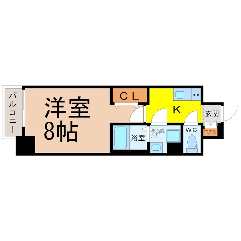 地下鉄名城線 東別院駅 徒歩3分 15階建 築5年の間取り写真