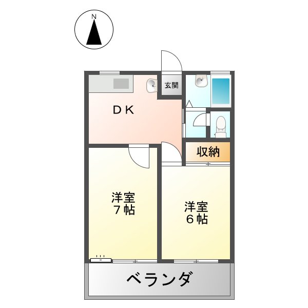 倉敷市中庄のマンションの間取り