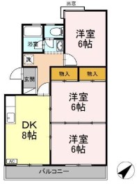 広島市佐伯区坪井のマンションの間取り