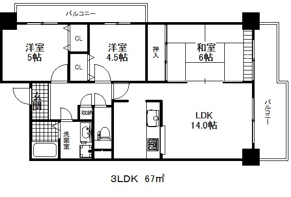 ライフ新神戸の間取り