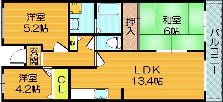 クレセントOSIIの間取り