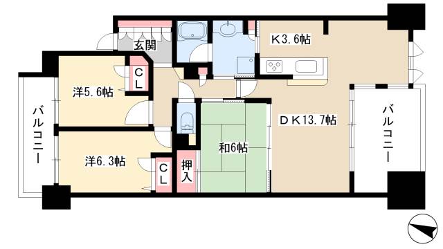 ライオンズマンション金山ニューシティの間取り