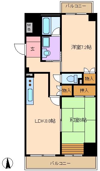 大阪市平野区喜連のマンションの間取り