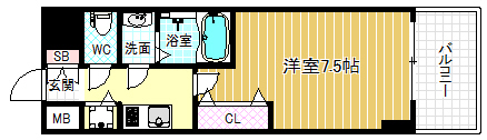 ONE ROOF FLAT FUKUSHIMAの間取り