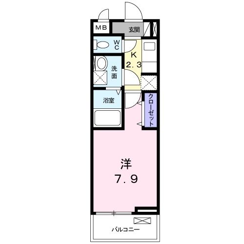 大和市福田のアパートの間取り