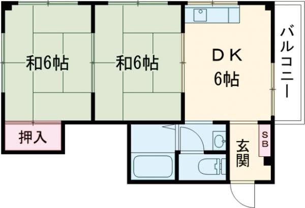 【枚方市東香里新町のアパートの間取り】