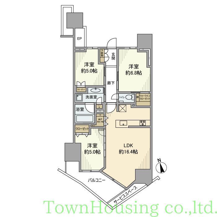 【江東区東雲のマンションの間取り】