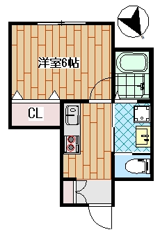 横浜市西区岡野のアパートの間取り