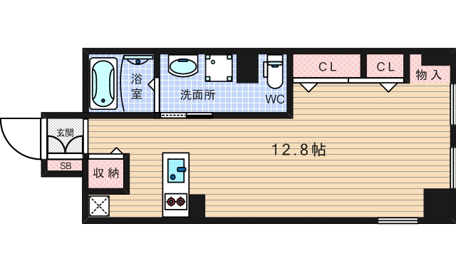 ルクレ北堀江の間取り