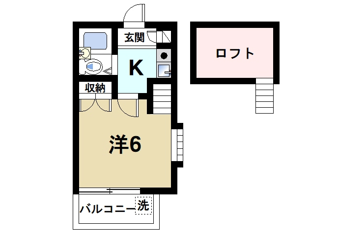 奈良市法蓮町のアパートの間取り