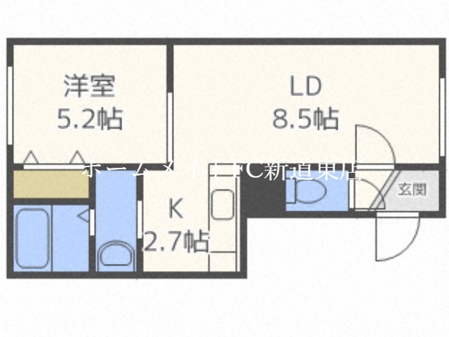 グランメール新道東駅南の間取り