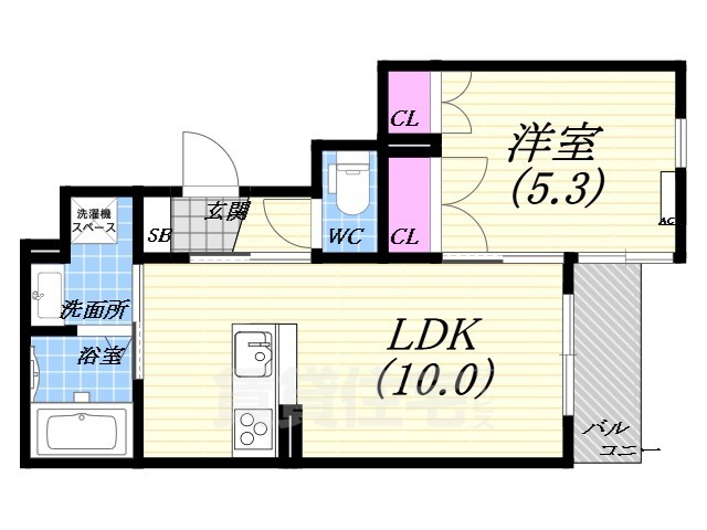 兵庫区芦原通3丁目ヘーベルメゾンの間取り