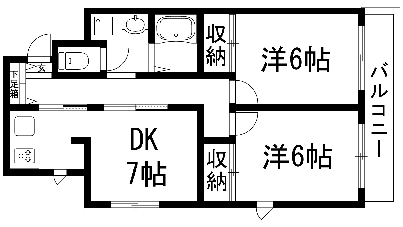 兵庫県伊丹市昆陽東６（マンション）の賃貸物件の間取り