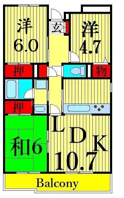 けやき通り南四番館の間取り